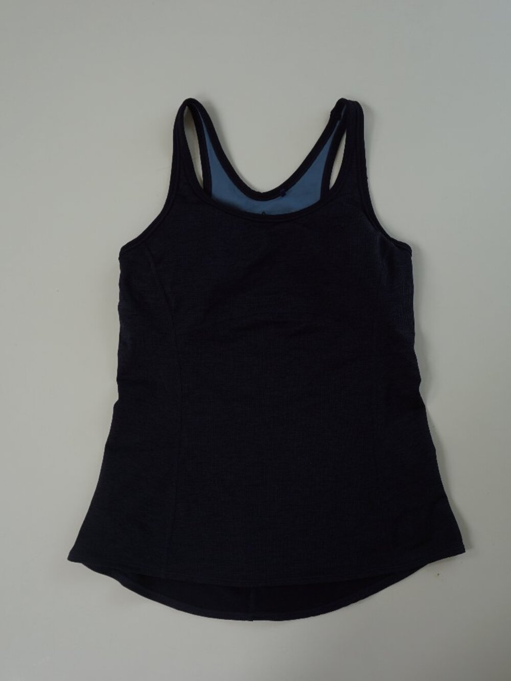 Prana Yoga Navy Blue Open Back Cutout Workout Top M